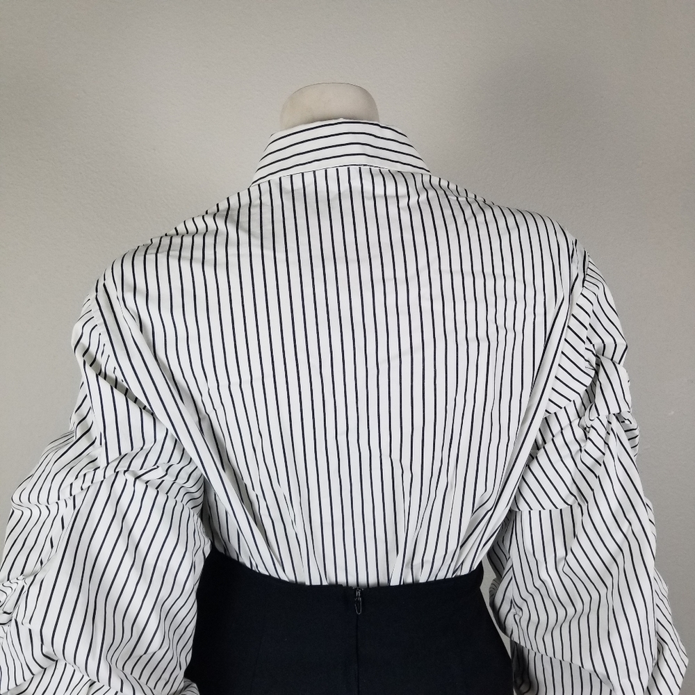 Style Mafia x Free People Striped Voluminous Balloon Sleeve Shirt Size S/M - Picture 7 of 14